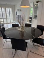 Black Glossy Ceramic Dining Table (Ø150 cm) Table du Sud, Huis en Inrichting, Ophalen, Overige materialen, Gebruikt, Rond