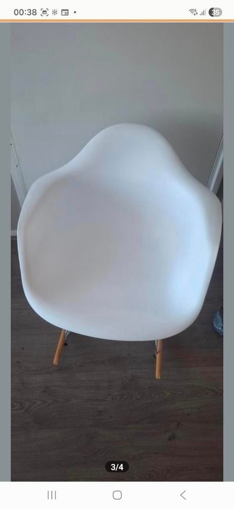 Schommelstoel Design Klassieker, Ophalen, Gebruikt, Hout, Wit