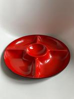 Serveerschaal met vakverdeling, rood, kunststof, vintage, Huis en Inrichting, Woonaccessoires | Dienbladen, Ophalen of Verzenden