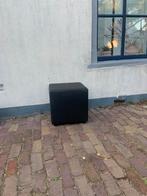 Zwarte Skyleer poef ! Goede staat, Ophalen, Minder dan 50 cm, Vierkant, Leer