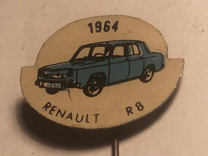Metalen RENAULT R 8 AUTOMODEL Speld (Blauw/Wit/Zwart)., Verzamelen, Speldjes, Pins en Buttons, Zo goed als nieuw, Speldje of Pin