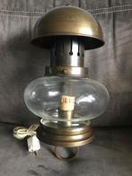 Vintage Wandlamp Glazen bol Koper/Brons., Ophalen of Verzenden, Zo goed als nieuw, Glas