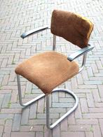 De Wit buisframe stoel Gispen stijl opknappen design bruin, Antiek en Kunst, Ophalen