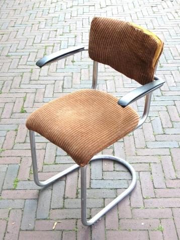 De Wit buisframe stoel Gispen stijl opknappen design bruin beschikbaar voor biedingen