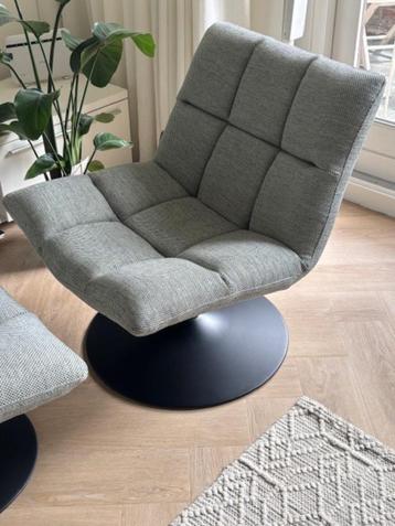 Dutchbone Bar Fauteuil en Hocker licht grijs