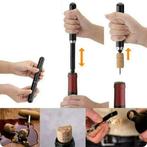 Naaldkurkentrekker pomp luchtdruk met dop en mesje, Ophalen of Verzenden, Nieuw