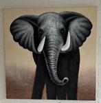 Schilderij Olifant op canvas, Ophalen, Zo goed als nieuw, Schilderij, 100 tot 125 cm