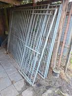 Metalen hekwerk met deur - 180x200cm, Tuin en Terras, Met poort, Gebruikt, IJzer, Spijlenhekwerk
