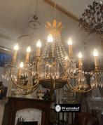 Groot kristallen kroonluchter antiek kandelaars goud Ø 90cm, Huis en Inrichting, Lampen | Kroonluchters, Ophalen of Verzenden