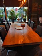 Mangohouten boomstamtafel., Huis en Inrichting, Tafels | Eettafels, Ophalen, Zo goed als nieuw, Rechthoekig, 200 cm of meer