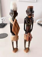 Afrikaanse handgemaakte houten beeldjes man/vrouw, Antiek en Kunst, Kunst | Niet-Westerse kunst, Ophalen of Verzenden