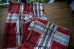 nieuw - lang smal rood wit katoenen gordijn, Huis en Inrichting, Ophalen of Verzenden, Nieuw, Rood, 200 cm of meer