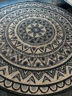 Rond vloerkleed - Zwart/Beige - 200x200cm, Huis en Inrichting, Stoffering | Tapijten en Kleden, Ophalen, Zwart, 150 tot 200 cm