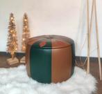 Vintage poef, Huis en Inrichting, Banken | Voetenbanken en Poefen, Rond, Minder dan 50 cm, Ophalen of Verzenden, Minder dan 50 cm