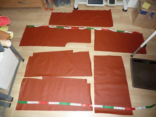 Lichtkastanje resten A kwaliteit soepel echt leer rundleer, Hobby en Vrije tijd, Stoffen en Lappen, Nieuw, Leer of Kunstleer, 30 tot 120 cm
