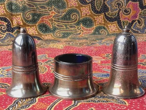 Mooi oud silverplate peper, zout en mosterd uit Engeland., Antiek en Kunst, Antiek | Woonaccessoires, Ophalen of Verzenden