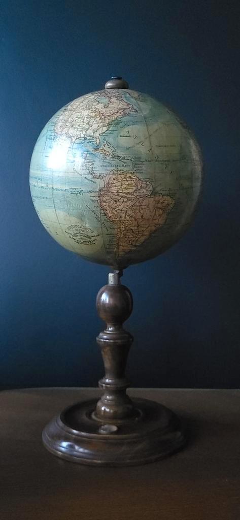 Antieke Ludwig Julius Heymann wereldbol, globe, ca. 1900, Antiek en Kunst, Antiek | Woonaccessoires, Ophalen