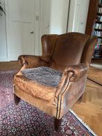 Chesterfield fauteuil leer, Huis en Inrichting, Fauteuils, Ophalen, Gebruikt, 75 tot 100 cm, Engels