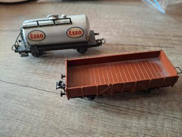 HO Marklin Esso Tankwagon + open bakwagon beschikbaar voor biedingen