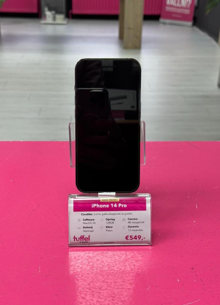 Refurbished iPhone 14 Pro 128GB Dieppaars, Telecommunicatie, Mobiele telefoons | Apple iPhone, Refurbished, 128 GB, Zonder abonnement