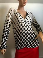 Costa Mani * polkadot blouse * mt M, Kleding | Dames, Maat 38/40 (M), Zwart, Costa Mani, Ophalen of Verzenden