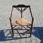 Antieke Breistoel - Eiken Frame en Rieten Zitting, Antiek en Kunst, Ophalen
