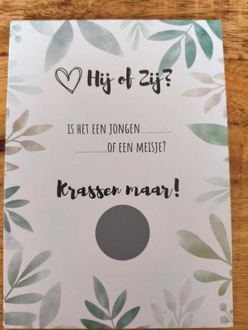Gender reveil kaarten: meisje beschikbaar voor biedingen