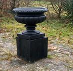 Zwarte betonnen tuinvaas op zwarte betonnen zuil - Actie!, Tuin en Terras, Ophalen, Nieuw