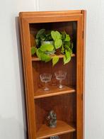 Vintage Vitrine Hoekkast in Teak, Huis en Inrichting, Kasten | Overige, Ophalen of Verzenden, Zo goed als nieuw