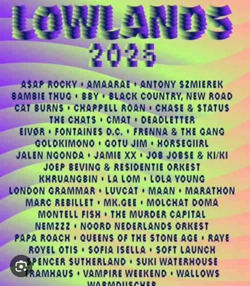 Ticket Lowlands 2025, Tickets en Kaartjes, Evenementen en Festivals, Eén persoon