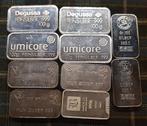 10 x 100 gram zilver baar Schöne,  Umicore etc, Postzegels en Munten, Edelmetalen en Baren, Ophalen, Zilver