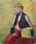 Marits Rietdijk. Portret dame. Olieverf op los doek., Antiek en Kunst, Kunst | Schilderijen | Klassiek, Ophalen of Verzenden