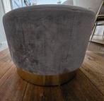 Grijze poef met gouden basis, Ophalen, Minder dan 50 cm, Rond, Minder dan 50 cm