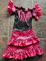 Carnaval Spaanse danseres zwart met roze, Ophalen of Verzenden, Zo goed als nieuw, 110 t/m 116, Meisje