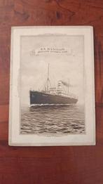 Holland Amerika Lijn S.S. Rijndam menukaart 1916, Ophalen of Verzenden, Gebruikt, Motorboot, Kaart, Foto of Prent