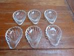 6 vintage persglazen schaaltjes, schelp/coquille, Ophalen of Verzenden