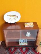 Vintage Kastje met gazen Schuifdeurtjes, retro wandkastje, Ophalen, Gebruikt, Vintage, Nvt