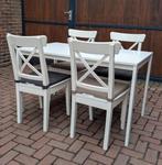 4 zware Ikea stoelen met kussens incl tafel, Huis en Inrichting, Stoelen, Ophalen, Zo goed als nieuw, Wit, Twee