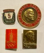 4 Russische badges Vladimir Lenin Moskou Olympische Spelen, Verzamelen, Speldjes, Pins en Buttons, Ophalen of Verzenden, Zo goed als nieuw