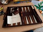 Backgammon in luxe leren koffer 48x37cm, Ophalen of Verzenden, Zo goed als nieuw