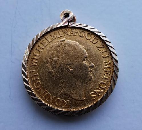 GOUDEN TIENTJE IN HANGER, Sieraden, Tassen en Uiterlijk, Kettinghangers, Zo goed als nieuw, Goud, Goud, Overige voorstellingen