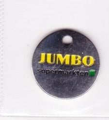 winkelwagenmuntje Jumbo supermarkten winkelkar achterzijde, Ophalen of Verzenden