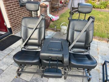 Zwart leren cabine camperstoelen 3p gordel isofix zelfbouw beschikbaar voor biedingen