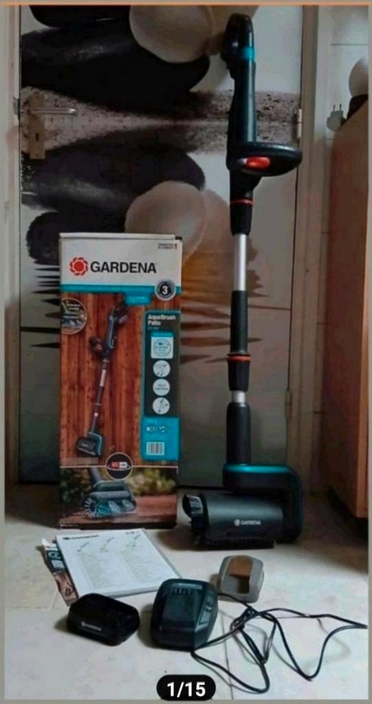 ✅️ NIEUW Gardena Multicleaner patiobrush Pro +GARANTIE+2accu, Tuin en Terras, Hogedrukreinigers, Nieuw, Accu, Met regelbare waterdruk