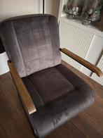 Fauteuil grojs velvet, Huis en Inrichting, Ophalen, Zo goed als nieuw, 75 tot 100 cm, 50 tot 75 cm