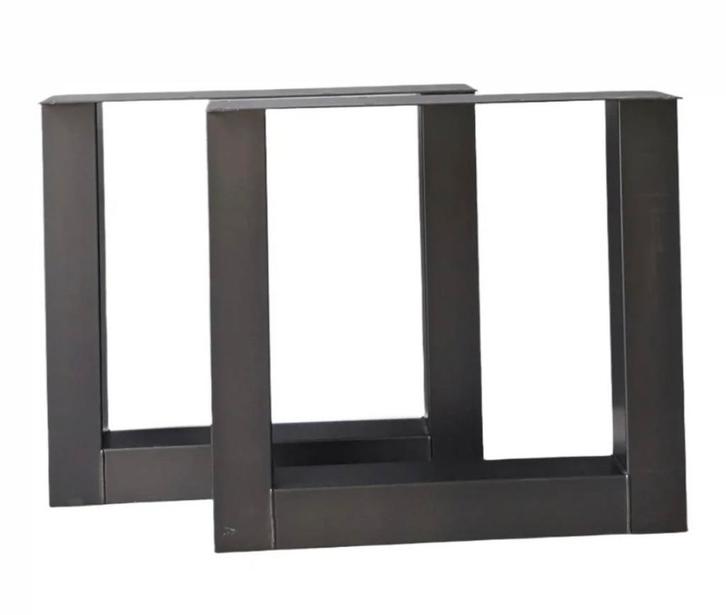 Metalen/ijzeren U-poten poot tafelpoot onderstel poten ZWART, Huis en Inrichting, Tafelonderdelen, Zo goed als nieuw, 50 tot 100 cm