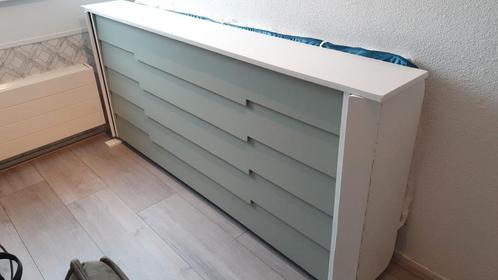 opklapbed, Huis en Inrichting, Slaapkamer | Bedden, Gebruikt, Eenpersoons, 80 cm, 190 cm of minder, Metaal, Wit, Ophalen