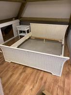 Mooi rotan ledikant 160x200 cm incl. Nachtkastje, Ophalen, Gebruikt, Tweepersoons, 160 cm