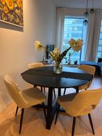 Black Oak Dining Table, 120cm round, Huis en Inrichting, Gebruikt, Ophalen of Verzenden, Vier personen, 100 tot 150 cm
