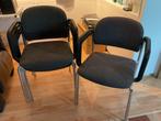 6 stevige stoelen met ijzeren poten en stoffen bekleding, Huis en Inrichting, Stoelen, Vijf, Zes of meer stoelen, Gebruikt, Metaal